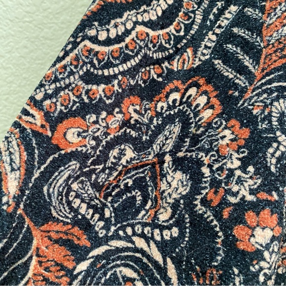 FREE PEOPLE Dare Me Tie Back Velvet Blouse Long Sleeve in Black Combo Size M - Picture 11 of 16